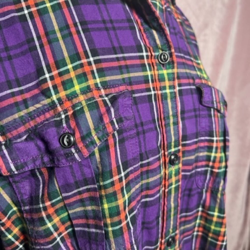 Womens Lauren Jean Ralph Lauren Button Down Shirt Size L - Picture 2 of 6
